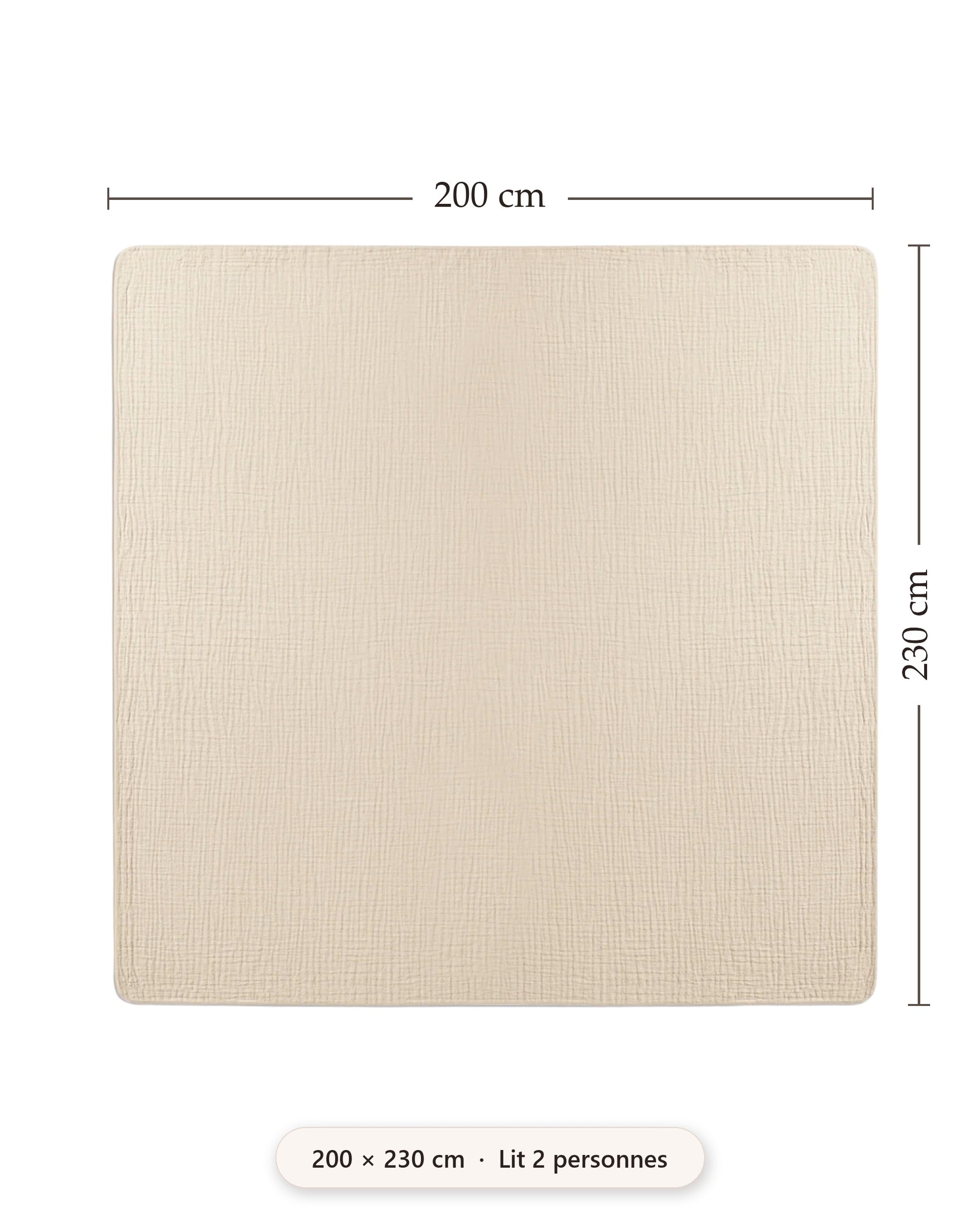 Taille 200 x 230 cm — lit 2 personnes