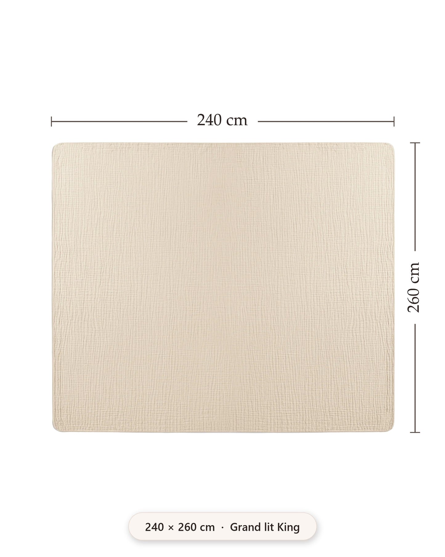 Taille 240 x 260 cm — grand lit King