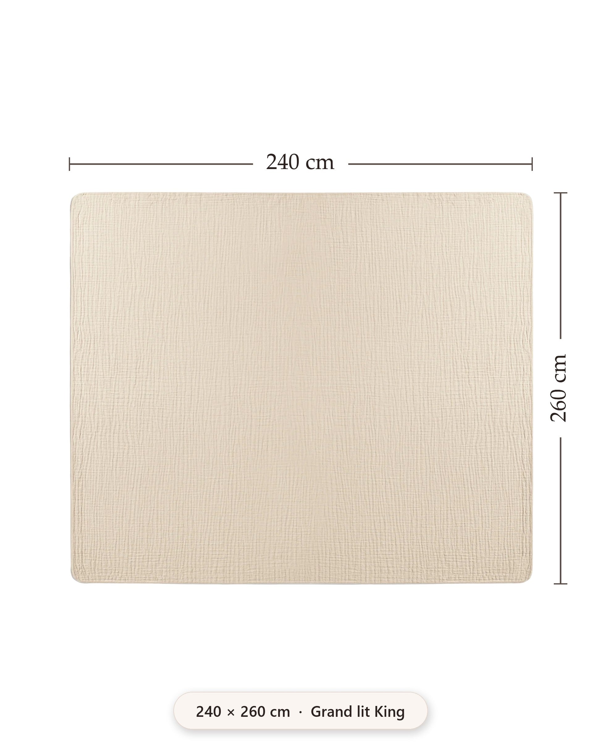 Taille 240 x 260 cm — grand lit King